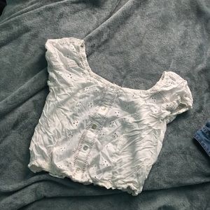 White puffer sleeve top